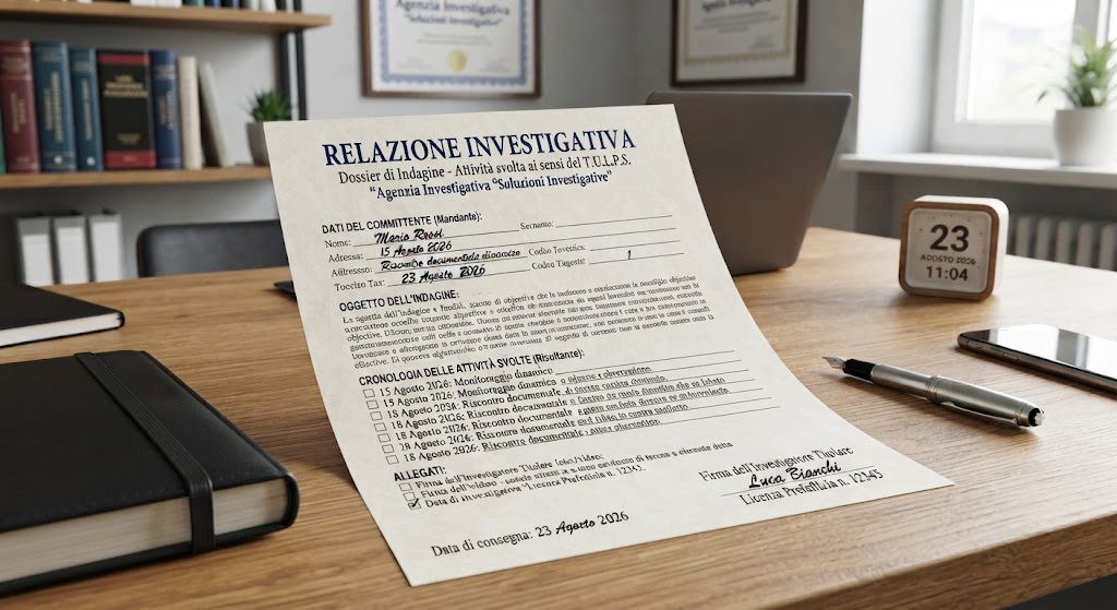 relazione investigativa valore legale